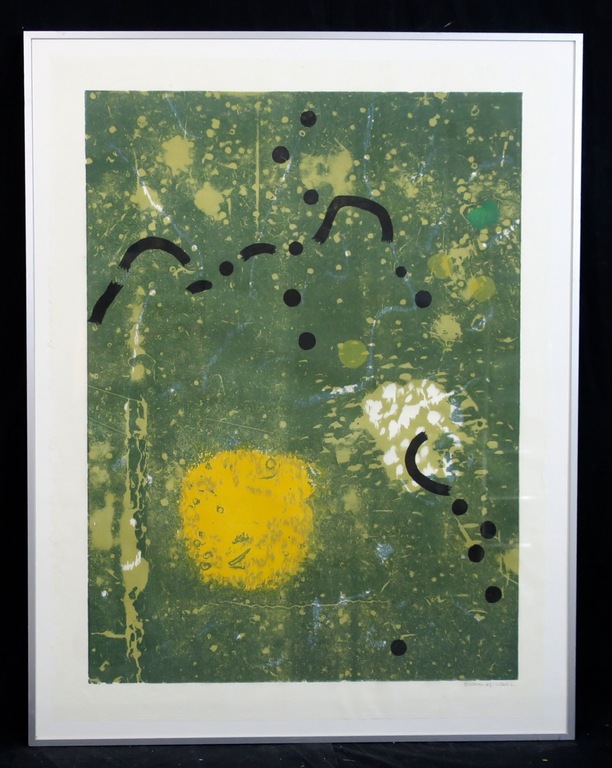 Jef Diederen: Litho, Zonder titel - Ingelijst verkocht voor € 85!