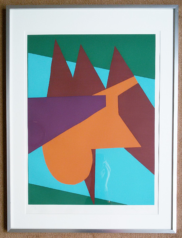 Richard Mortensen - Abstracte compositie, zeefdruk (ingelijst) kopen? Bied vanaf 95!