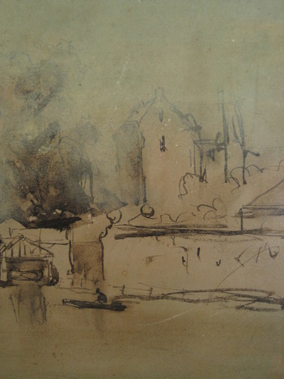toegeschr. aan J.B.Jongkind 1819-1891 "Amsterdam Kostverlorenvaart" aquarel kopen? Bied vanaf 1!