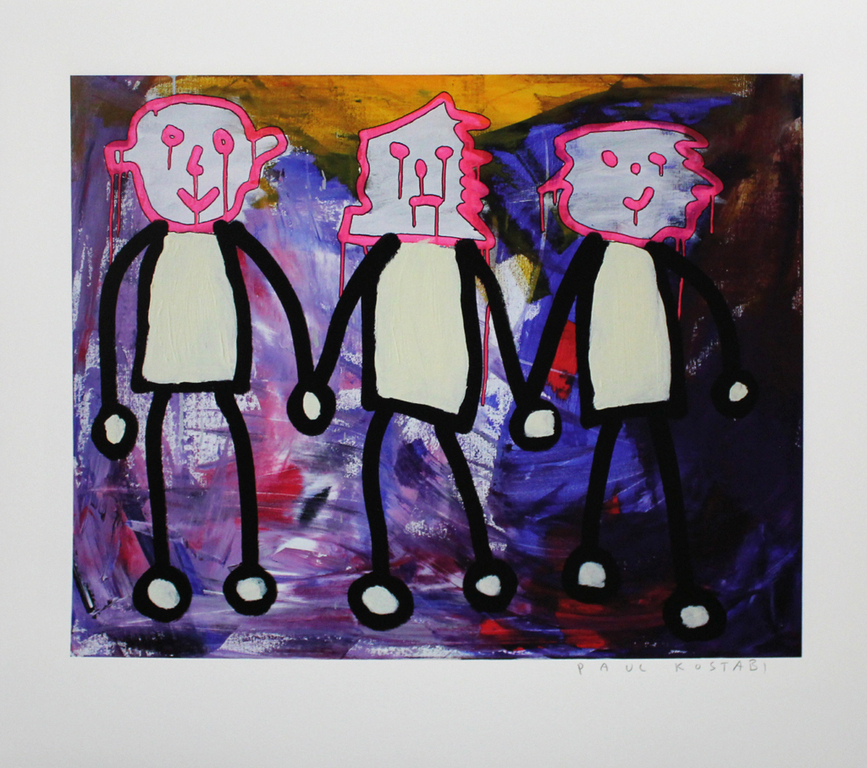 PAUL KOSTABI Giclee THREE FIGURES Handgesigneerd verkocht voor € 45!