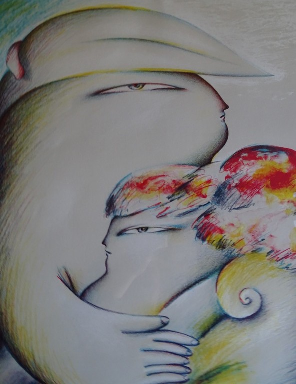 Jörg Remé, Litho, zonder titel, 1976, ingelijst kopen? Bied vanaf 45!