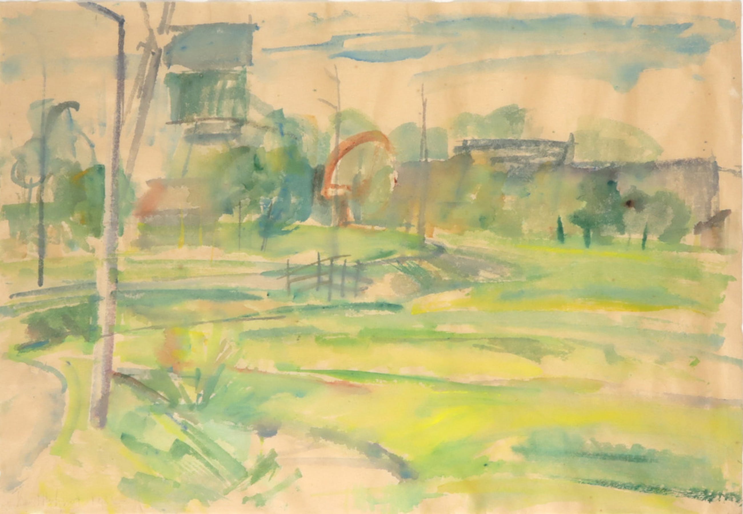 karel-de-groot-k-c-de-groot-aquarel-langs-de-vlistdijk-ingelijst