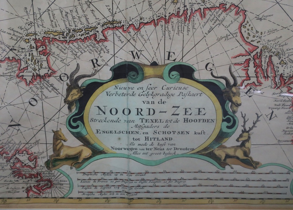 Johannes Loots: Gravure, Landkaart Noordzee - Ingelijst (Groot) kopen? Bied vanaf 1!