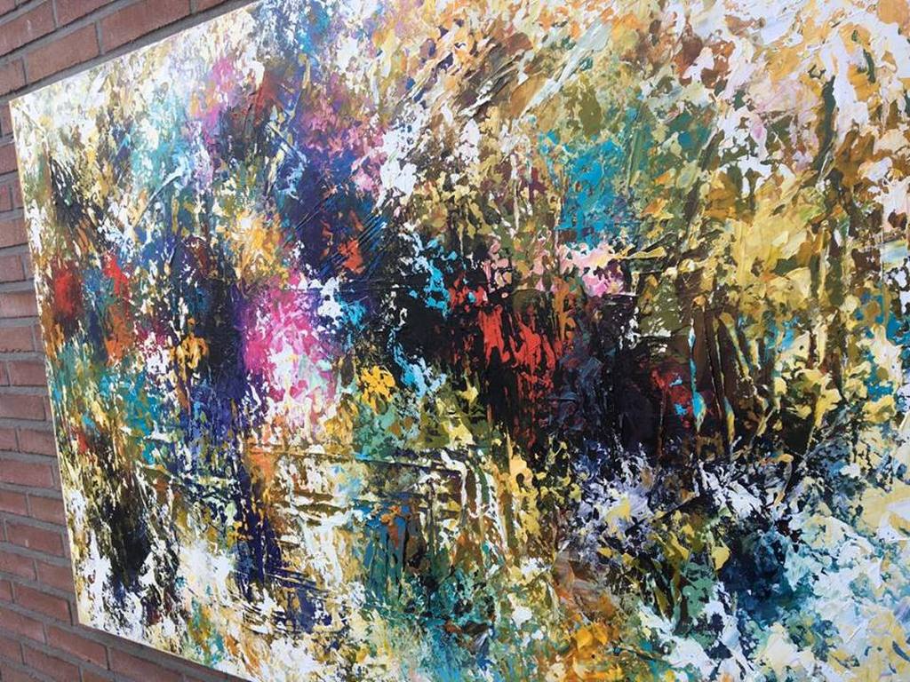 Gena - Abstract. Acrylverf op doek - 2016 - Gesigneerd. kopen? Bied vanaf 170!