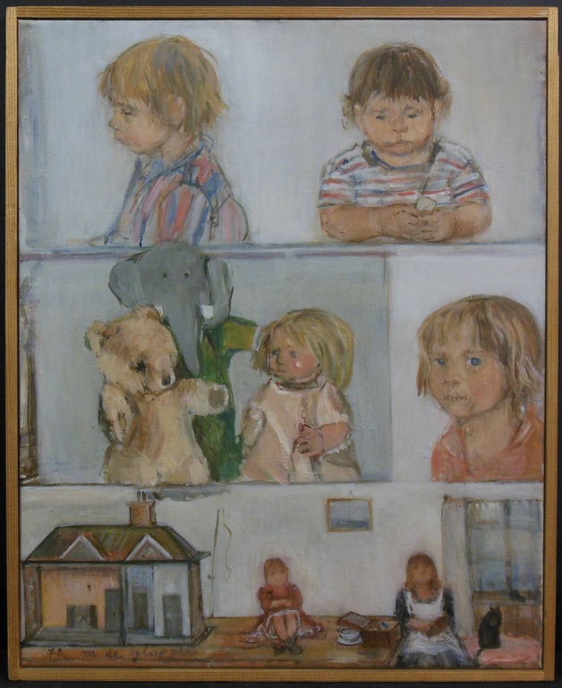 Marjan de Glopper: Olieverf, Zonder titel - Ingelijst verkocht voor € 120!