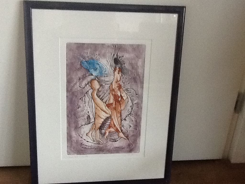 Tamaz Abashidze : Kleurenlitho " Dorpswijze " kopen? Bied vanaf 30!