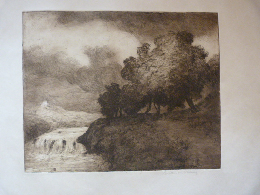 Martin van Waning ( 1889 - 1972 ) - ets - landschap. kopen? Bied vanaf 1!
