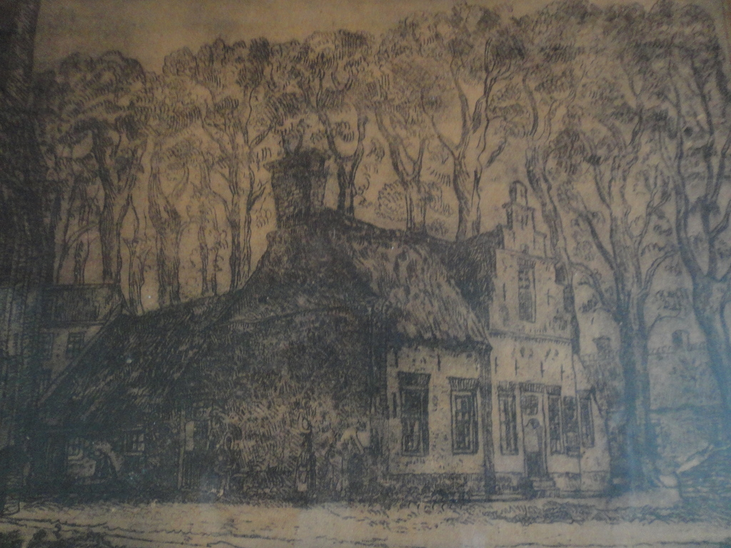 Tijmen Moll, ets, zicht op kerk te Huizen? kopen? Bied vanaf 1!