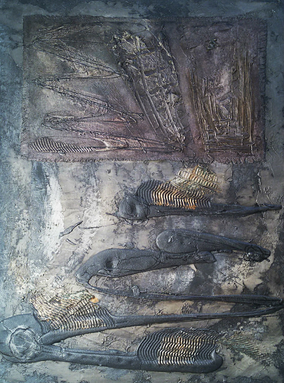 Walther Smeitink-Mühlbacher - Abstract, materie schildering op doek verkocht voor € 140!