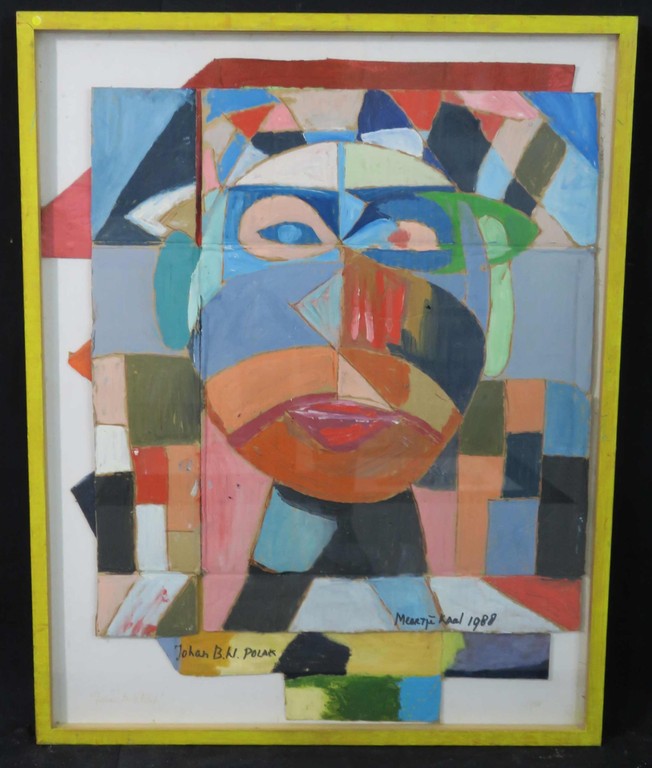 Meertje Kaal: Acryl op Collage van karton, Johan B.W. Polak - Ingelijst kopen? Bied vanaf 1!