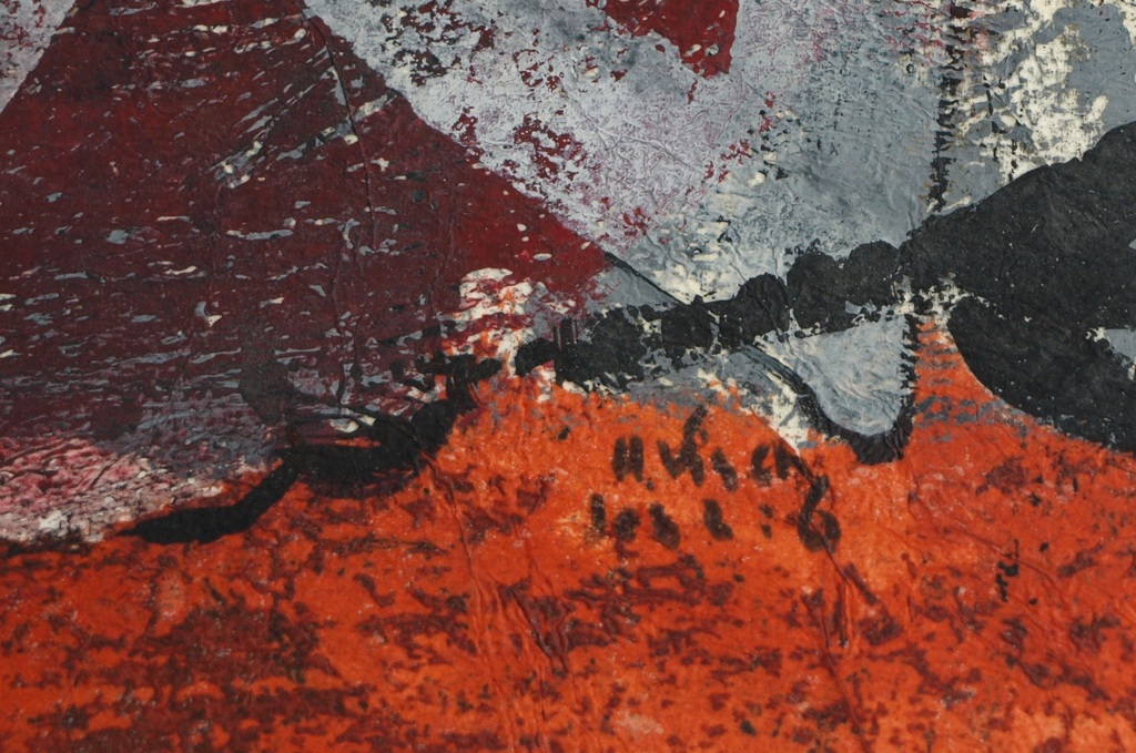 Henny Visch : Acrylverf op papier , De Tovenaar – Gesigneerd – ca 1965  kopen? Bied vanaf 1!
