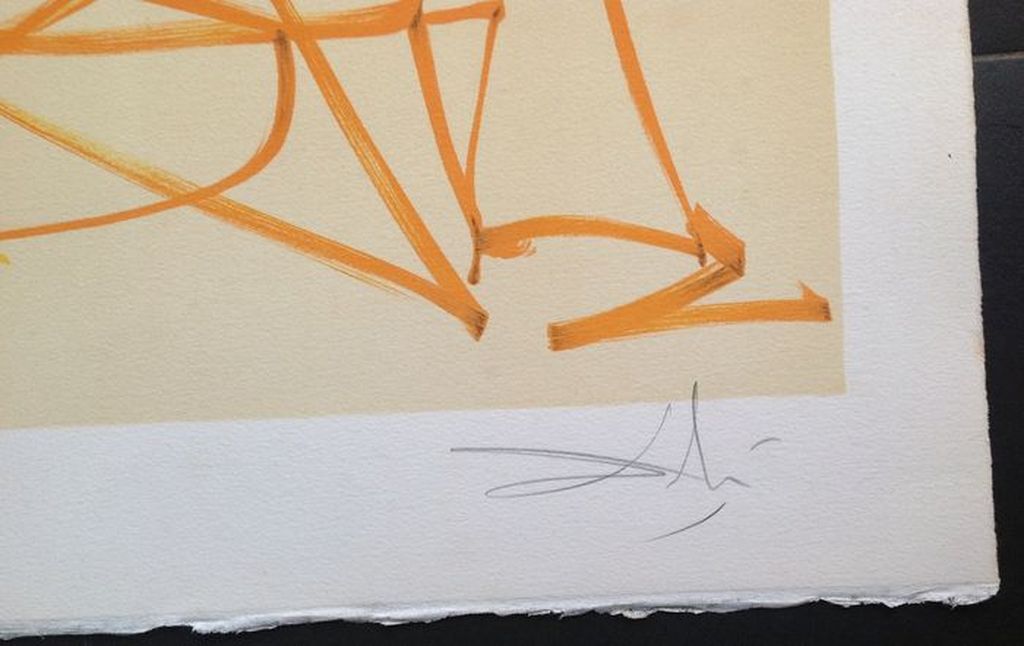 Salvador Dali, L' Archange, handgesigneerde lithografie 1973, serie Les Vitraux kopen? Bied vanaf 950!