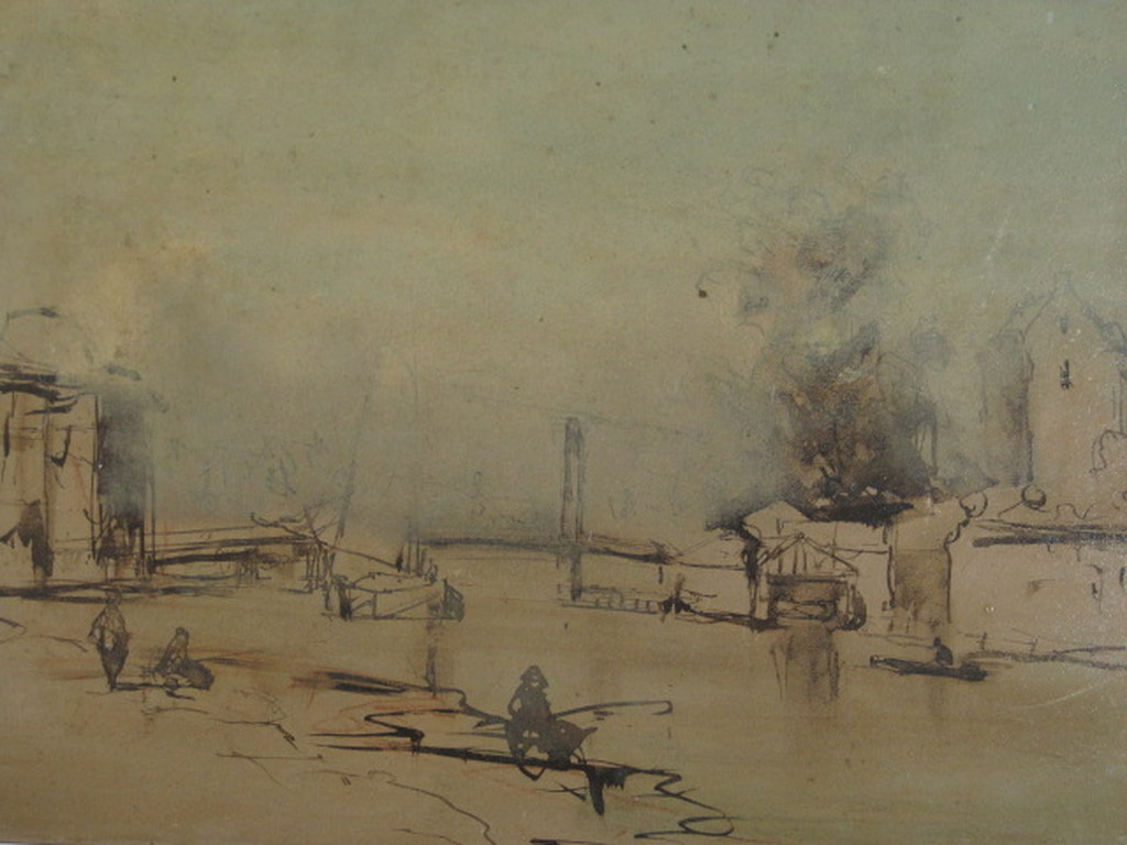 toegeschr. aan J.B.Jongkind 1819-1891 "Amsterdam Kostverlorenvaart" aquarel kopen? Bied vanaf 1!