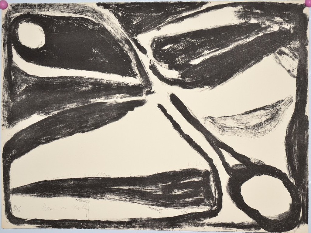 Bram van Velde: Litho in Zwart Wit 1967. MP 38 (prent 190) verkocht voor € 120!