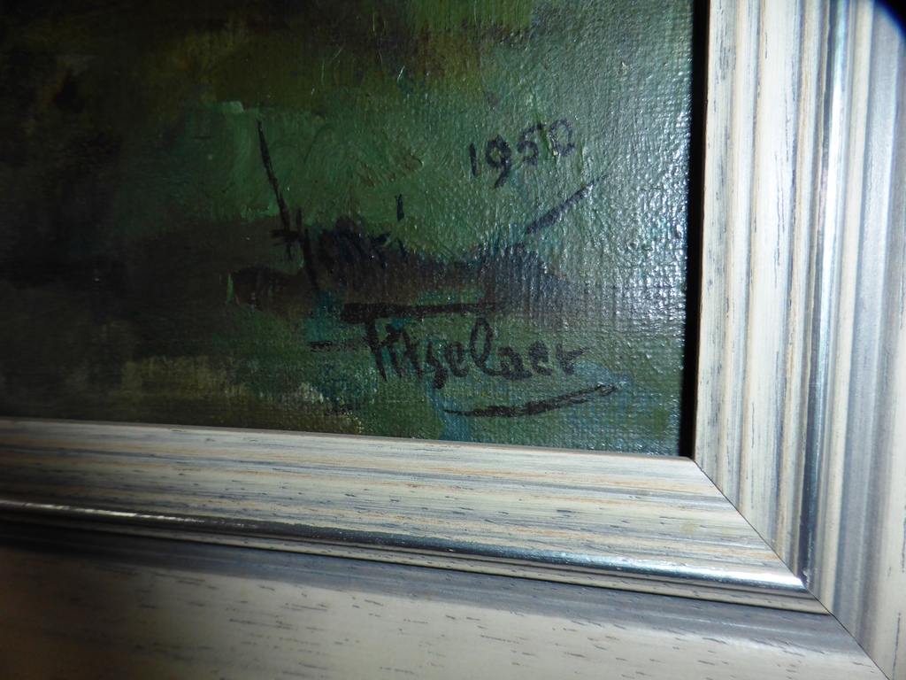 Henri Titselaar, olieverf op doek, jaar 1950 afm. 71x59  'boerderij in Oirschot' kopen? Bied vanaf 195!