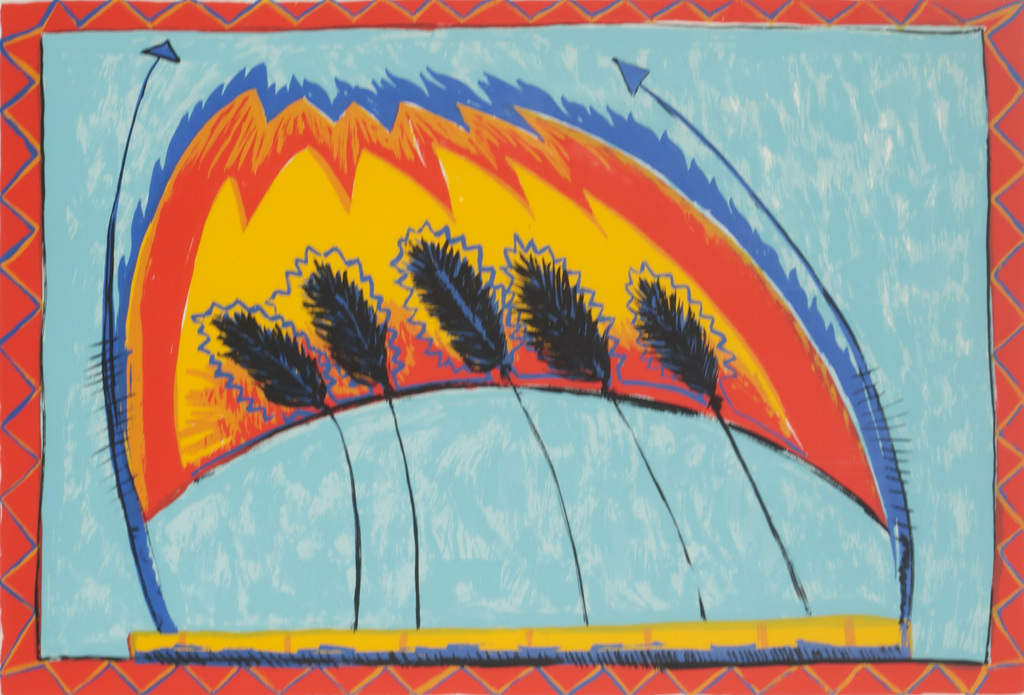 Onbekende kunstenaar: Zeefdruk, Totem III - Ingelijst kopen? Bied vanaf 1!