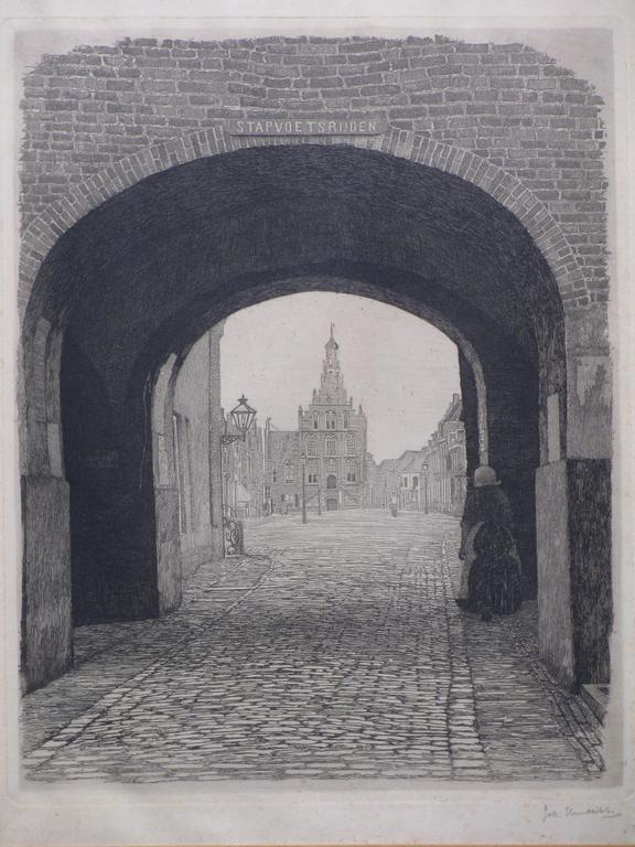 Johan Hendriks, Stadspoort Culemborg, Ets verkocht voor € 35!