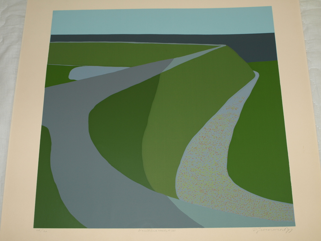 Doris Groeneveld –  Zeefdruk - Westfriese Zeedijk III - 1977 – Gesigneerd –Oplage 20 - Ingelijst  - 50 x 50 cm verkocht voor € 45!