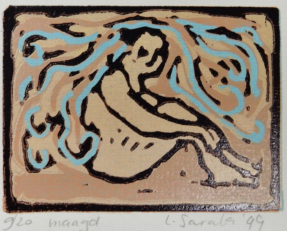 Lenneke Saraber - 4 linoleumsnedes jaren 90 kopen? Bied vanaf 50!