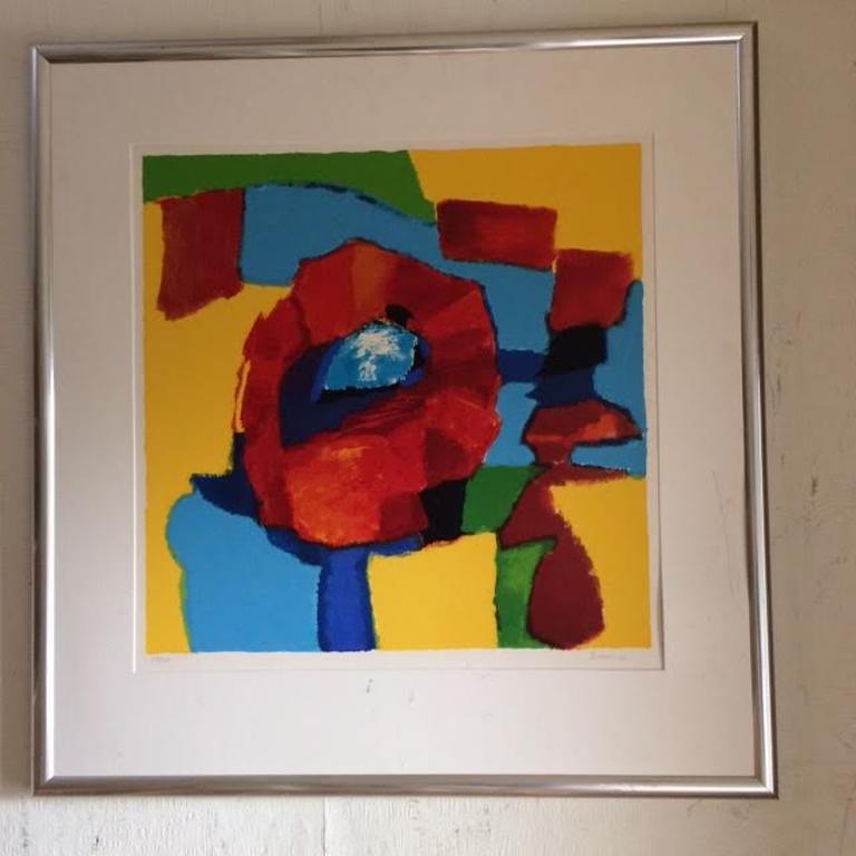Saskia Bremer Grote kleurrijke zeefdruk ( in aluminium lijst) kopen? Bied vanaf 1!