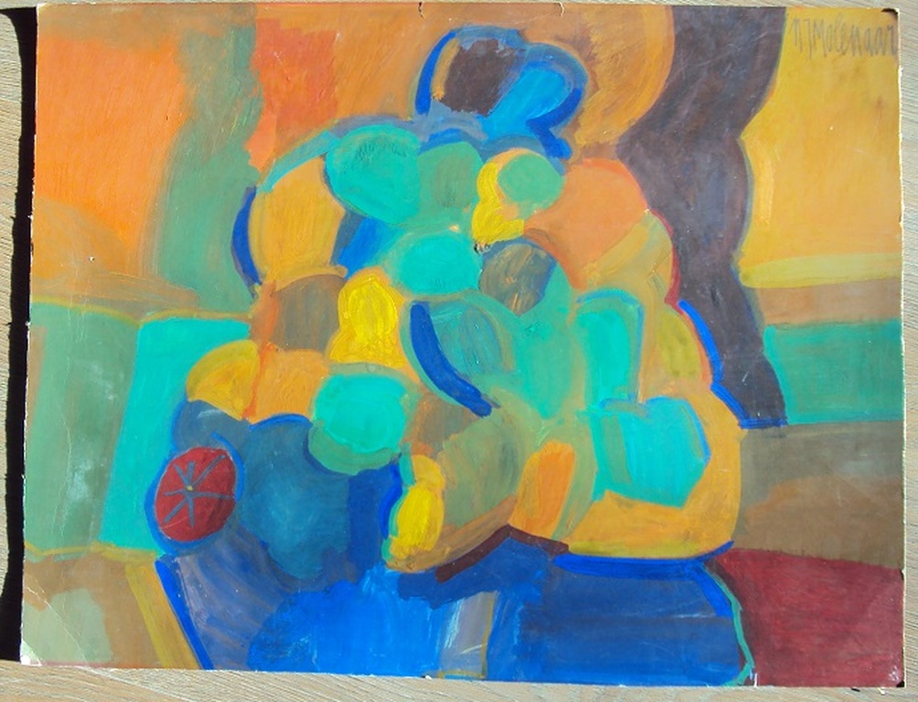 Niek Molenaar (1929-1994), Gouache,  kopen? Bied vanaf 20!