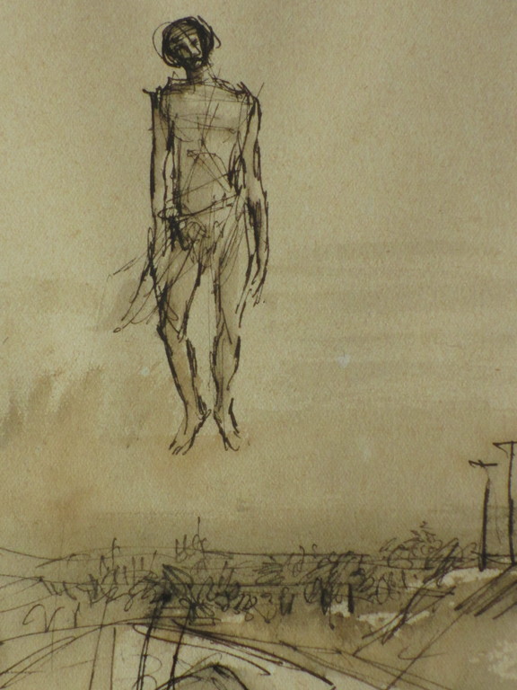 Peter Vos, De Neerdaling, Pentekening/Aquarel kopen? Bied vanaf 175!