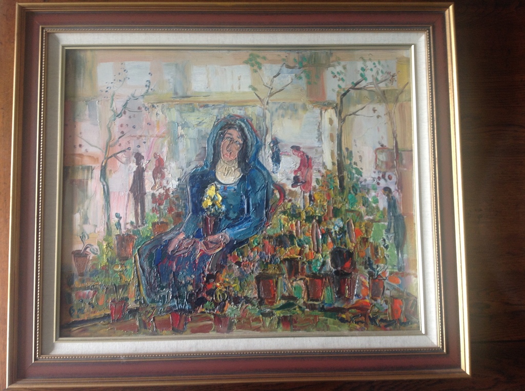 Antoon Kruysen, olieverf schilderij van Bloemenmeisje in Frankrijk. kaufen? Bieten Sie von 250!
