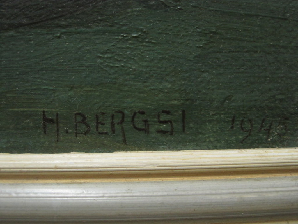 gesigneerd H. Bergsi 1945 olieverf "stilleven met druiven en citroen"  kopen? Bied vanaf 1!