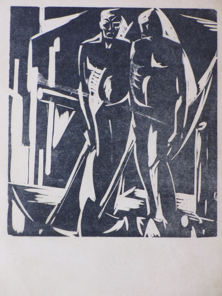 Hildo Krop, Twee arbeiders, Houtsnede verkocht voor € 40!