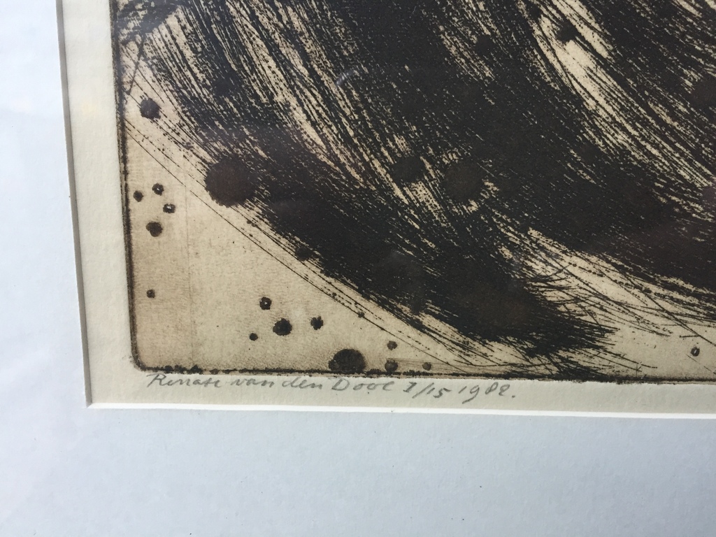 Renate van den Dool - Ets 1/15 (46 x 50,5 cm) 1988 - Dansende vogels kopen? Bied vanaf 1!