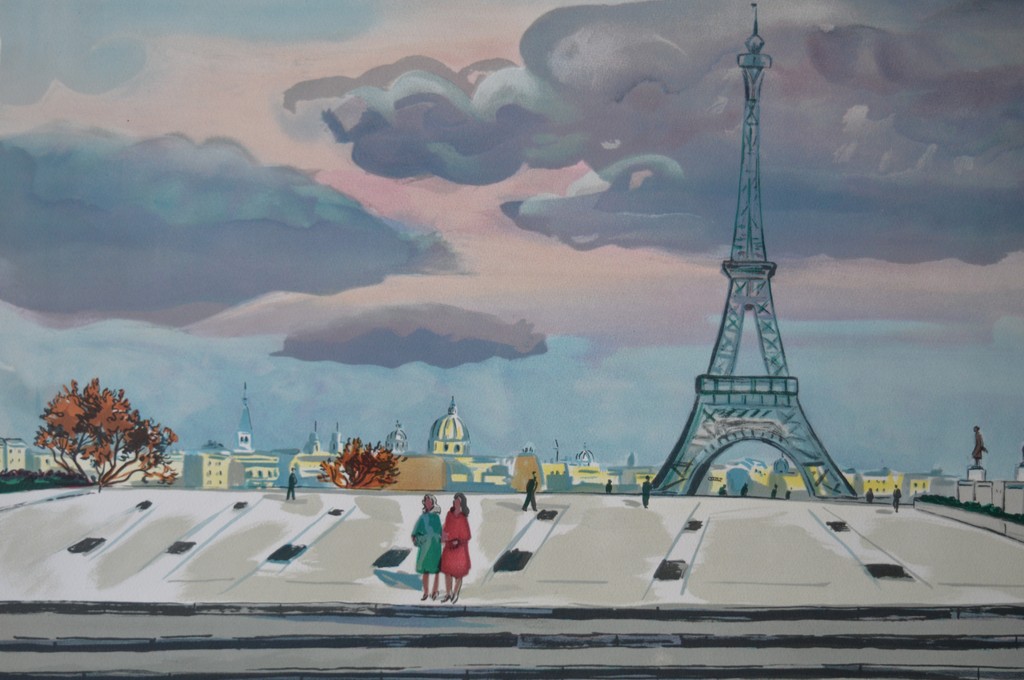 Yves Brayer  -  lithografie in kleur  - 'Parijs' kopen? Bied vanaf 1!