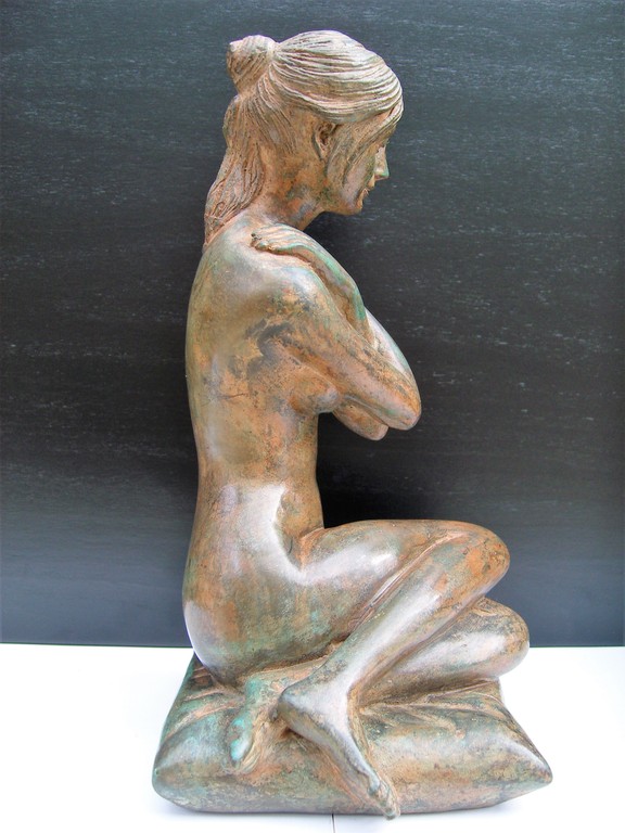 Pierre Chenet - Pierre CHENET: Zittend naakt in brons kopen? Bied vanaf 290!