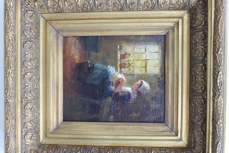 martinus Johannes Schild    Olieverf op paneel   titel: Boerenmeisje bij raam kopen? Bied vanaf 400!