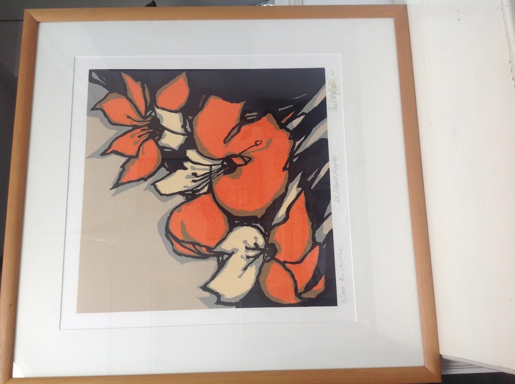 Fon Klement boarddruk les fleurs rouge verkocht voor € 200!