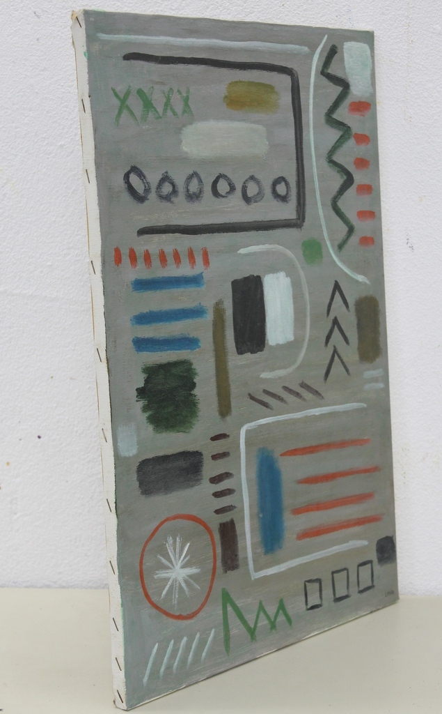 L.P. Boone: Acrylschilderij, 1989 , gesigneerd, geen titel kopen? Bied vanaf 20!