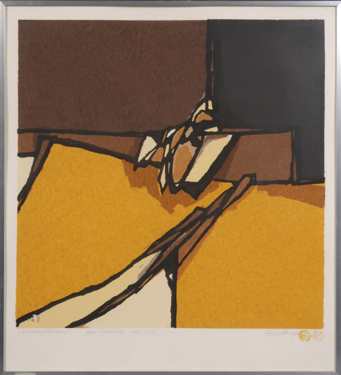 Fon Klement: Boardsnede, Echantement - Ingelijst verkocht voor € 75!