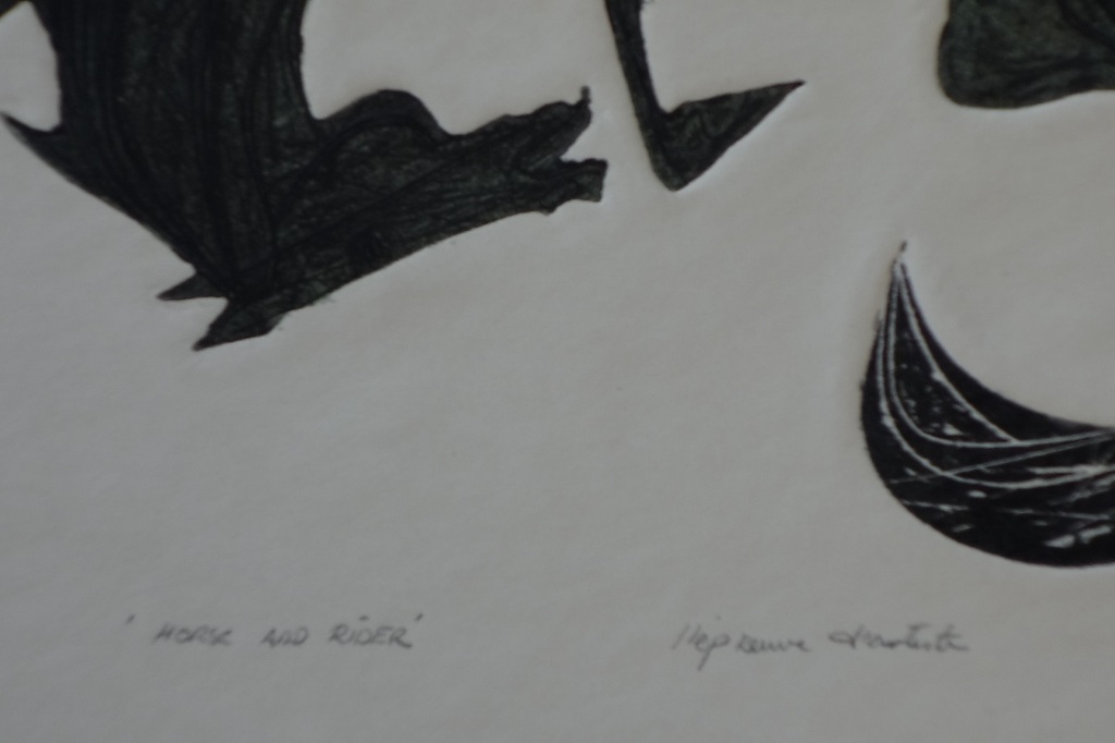 Ru van Rossem,kleuren ets/blinddruk, "Horse ans rider", 1955. kopen? Bied vanaf 25!