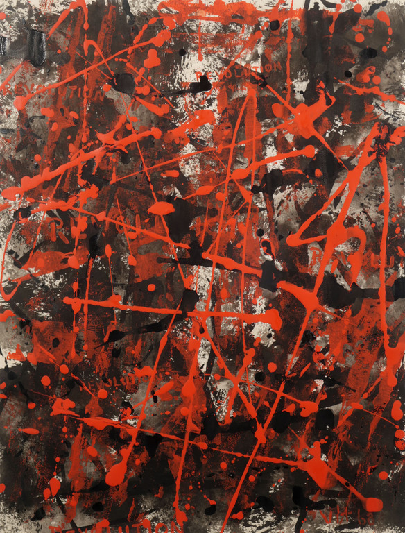 Jan van Holthe: Acryl en Aquarel, Revolution - Ingelijst verkocht voor € 36!