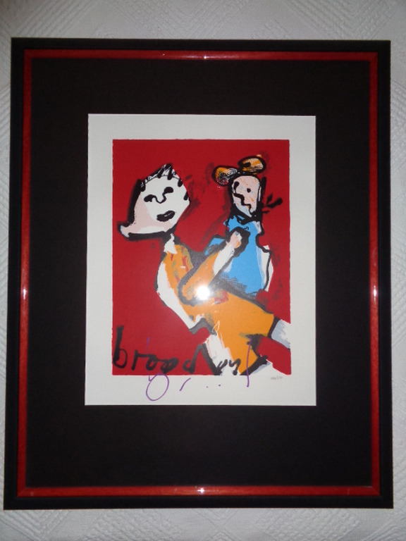 Herman Brood - HERMAN BROOD, Gelimiteerde en HANDGESIGNEERDE Zeefdruk MOEDER EN KIND verkocht voor € 159!