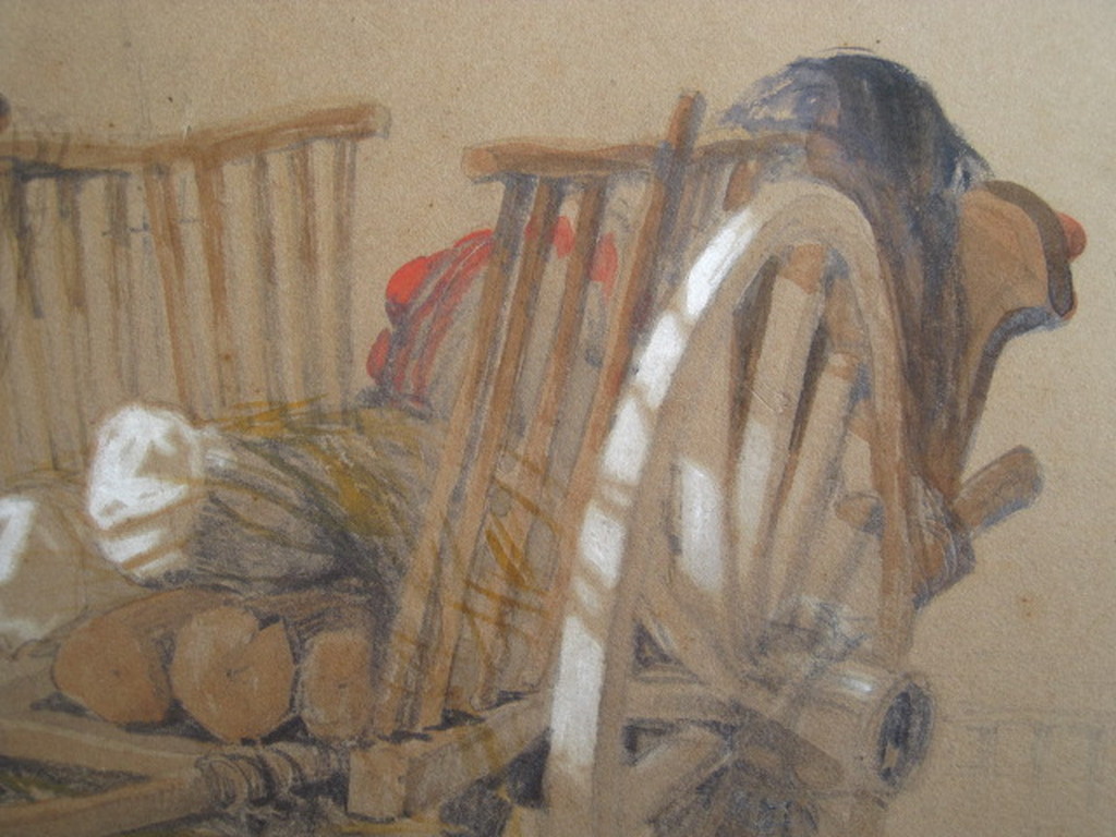 Bijzondere 19e Eeuwse Engelse Aquarel "Paard en wagen" gesigneerd "Bright" kopen? Bied vanaf 1!