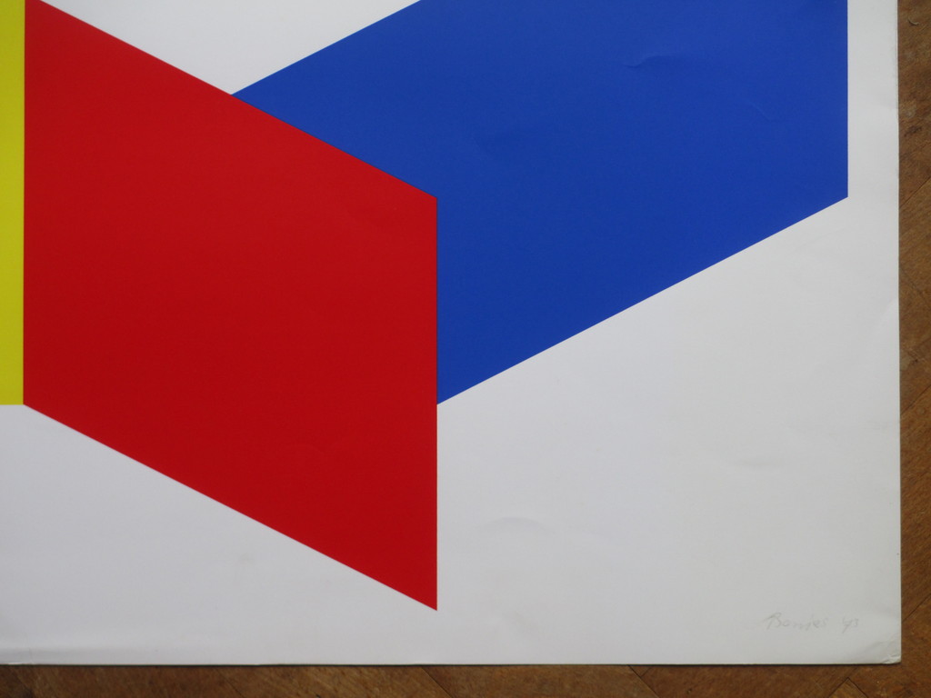 Bob Bonies, Geometrische compositie in primaire kleuren, Zeefdruk kopen? Bied vanaf 50!