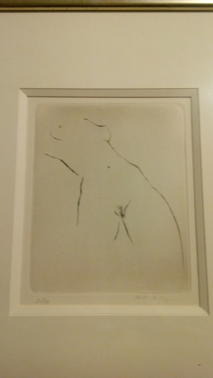 Bert de Keyser, ets, Naakt,18x22 techniek:'Dry needle etching'. Handgesigneerd.  kopen? Bied vanaf 1!