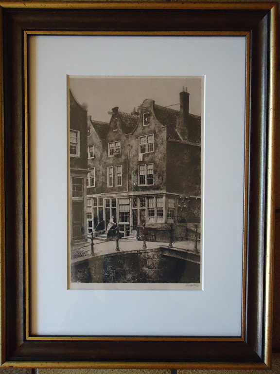 Dirk Harting - ets - Korte Dijkstraat. verkocht voor € 60!