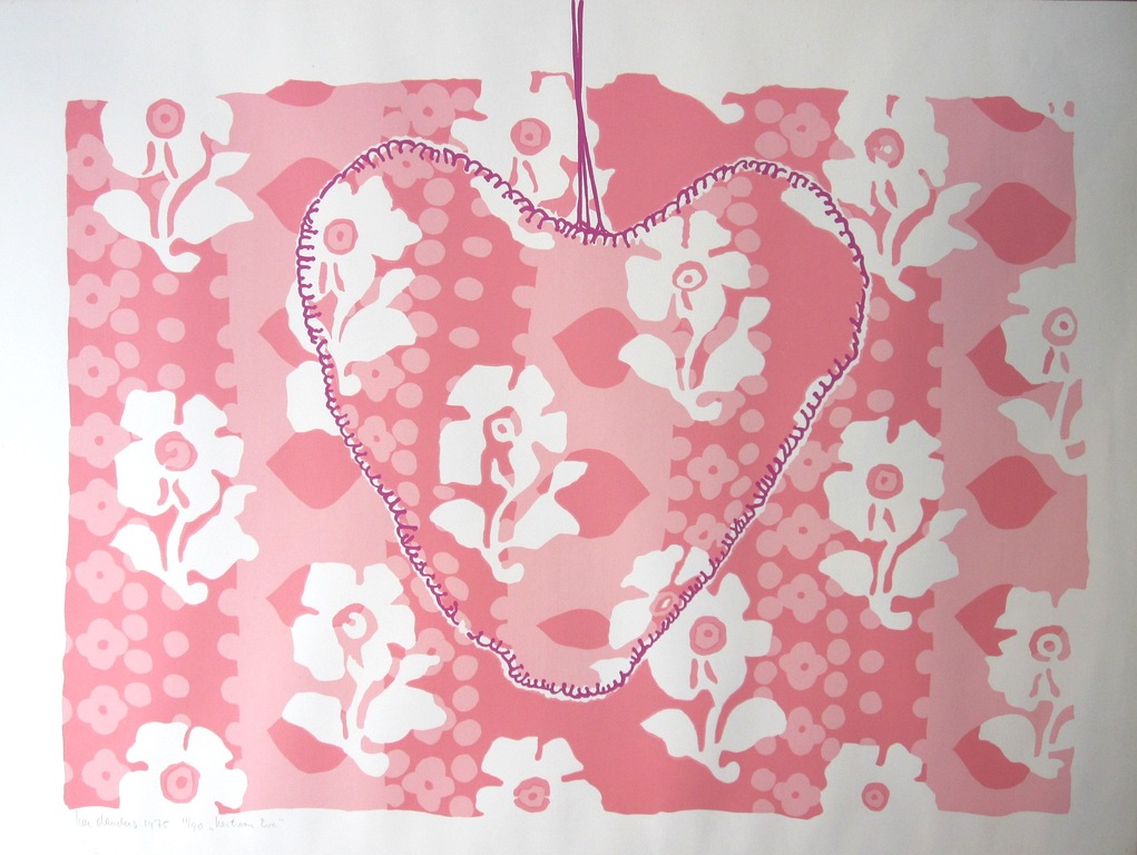 Har Sanders:Zeefdruk, Hart van Eva verkocht voor € 35!