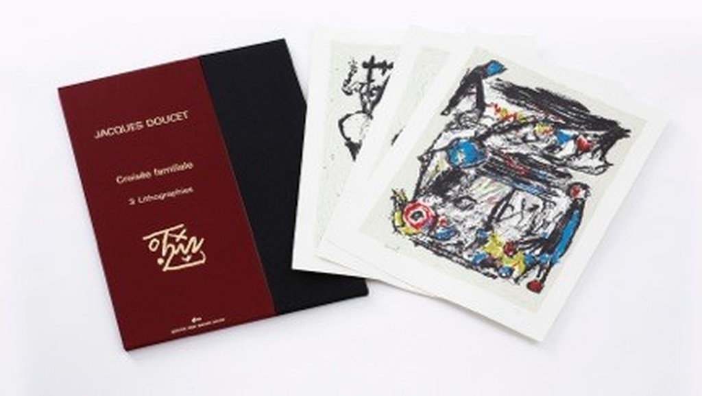 Jacques Doucet: Portfolio met 3 litho's + gedichten, Croisee familiale verkocht voor € 300!