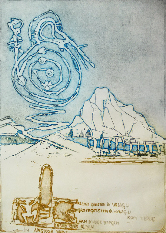 Jan Montyn - Ontmoeting in de toekomst, aquatint ets kopen? Bied vanaf 125!