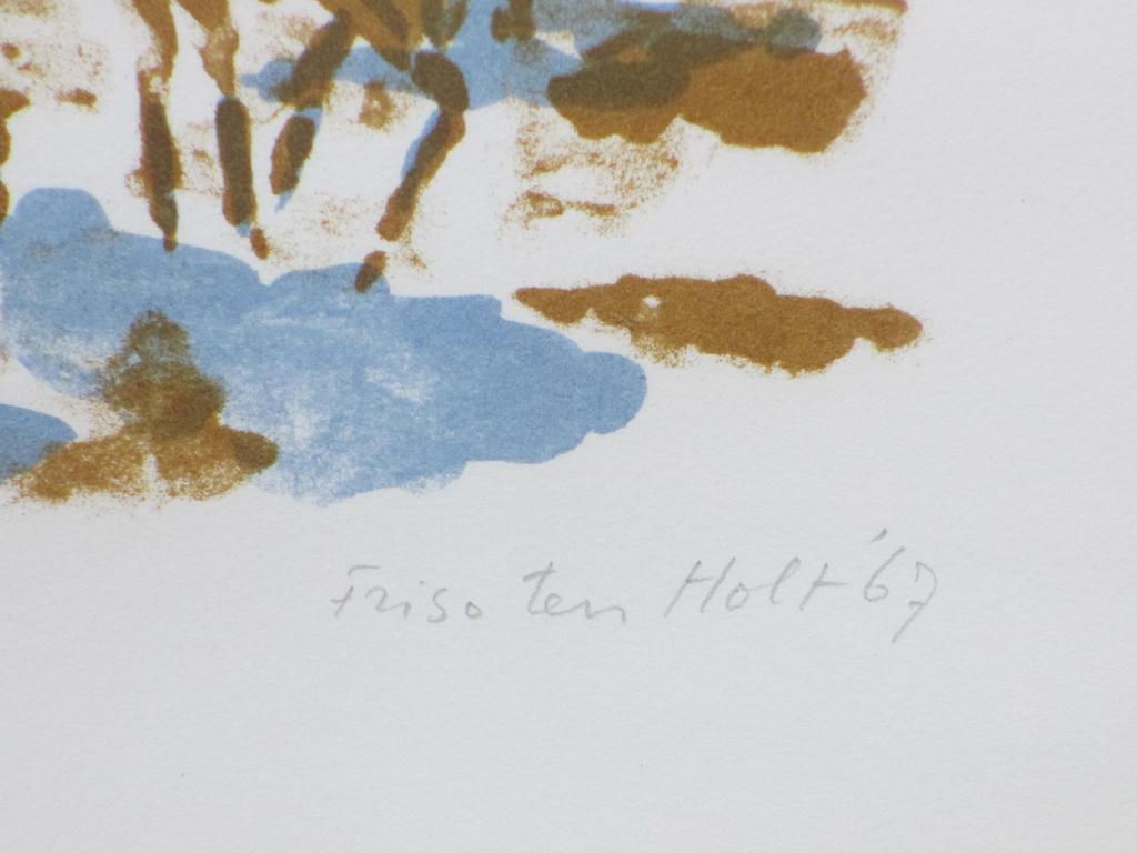 Friso ten Holt, Ruiters in Noord-Hollands landschap, Kleurlitho kopen? Bied vanaf 150!