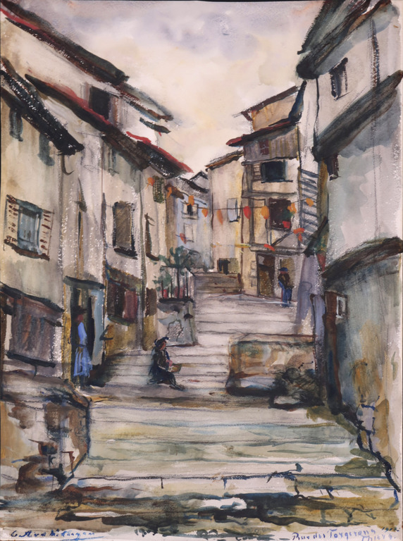 Christina van der Willigen: Aquarel op papier, Rue des Torgerons, Thiers verkocht voor € 35!