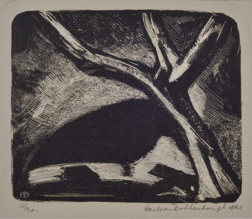 Aart van Dobbenburgh: Litho - Boerenhoeve met boom verkocht voor € 35!