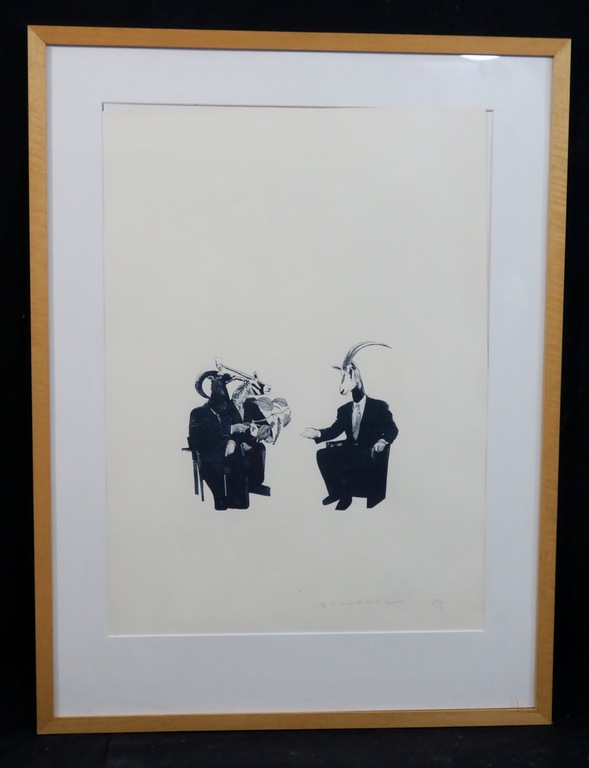 Tinca Veerman: Zeefdruk, De overdracht v/d peperplant - Ingelijst kopen? Bied vanaf 1!